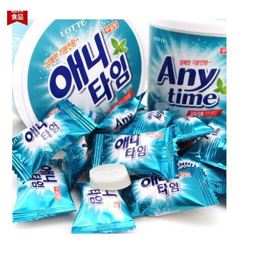 Combo 6 gói Kẹo bạc hà xylitol Lotte Anytime 60gr (Sugar free)