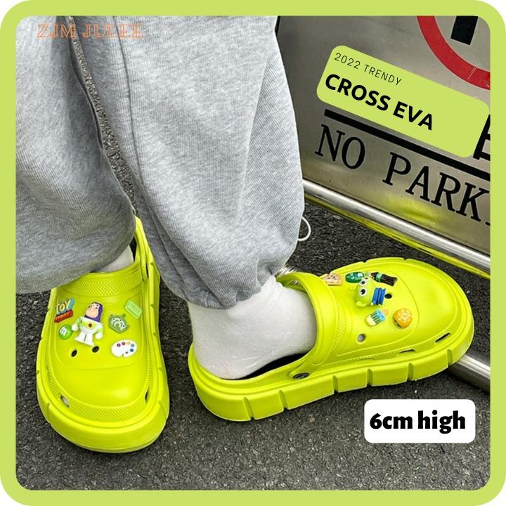 Dép bánh mì Cross nữ đế 5cm siêu nhẹ kèm Sticker dễ thương - dép nữ hot trend