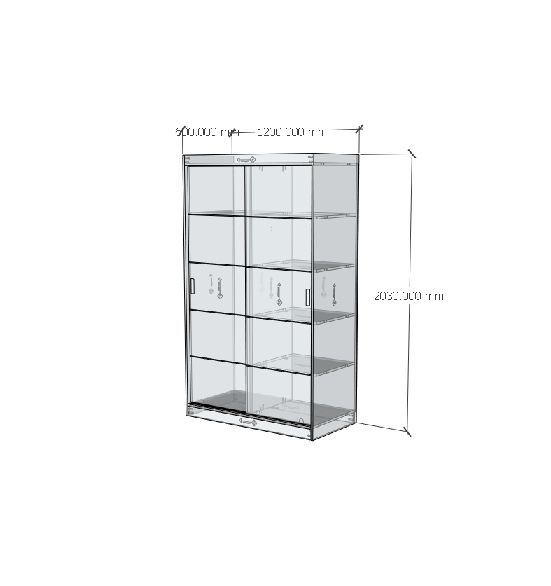 HAPPY FURNITURE , Tủ treo quần áo cửa lùa - RUNI , TCL_005 , 120cm x 60cm x 203cm