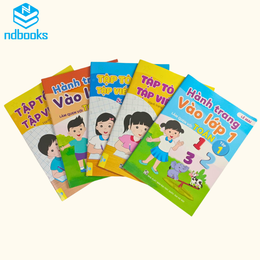 Sách - Combo 5 cuốn Tập tô tập viết chữ, số và học Toán, Hành trang vào lớp 1 - Lê Mai - ndbooks