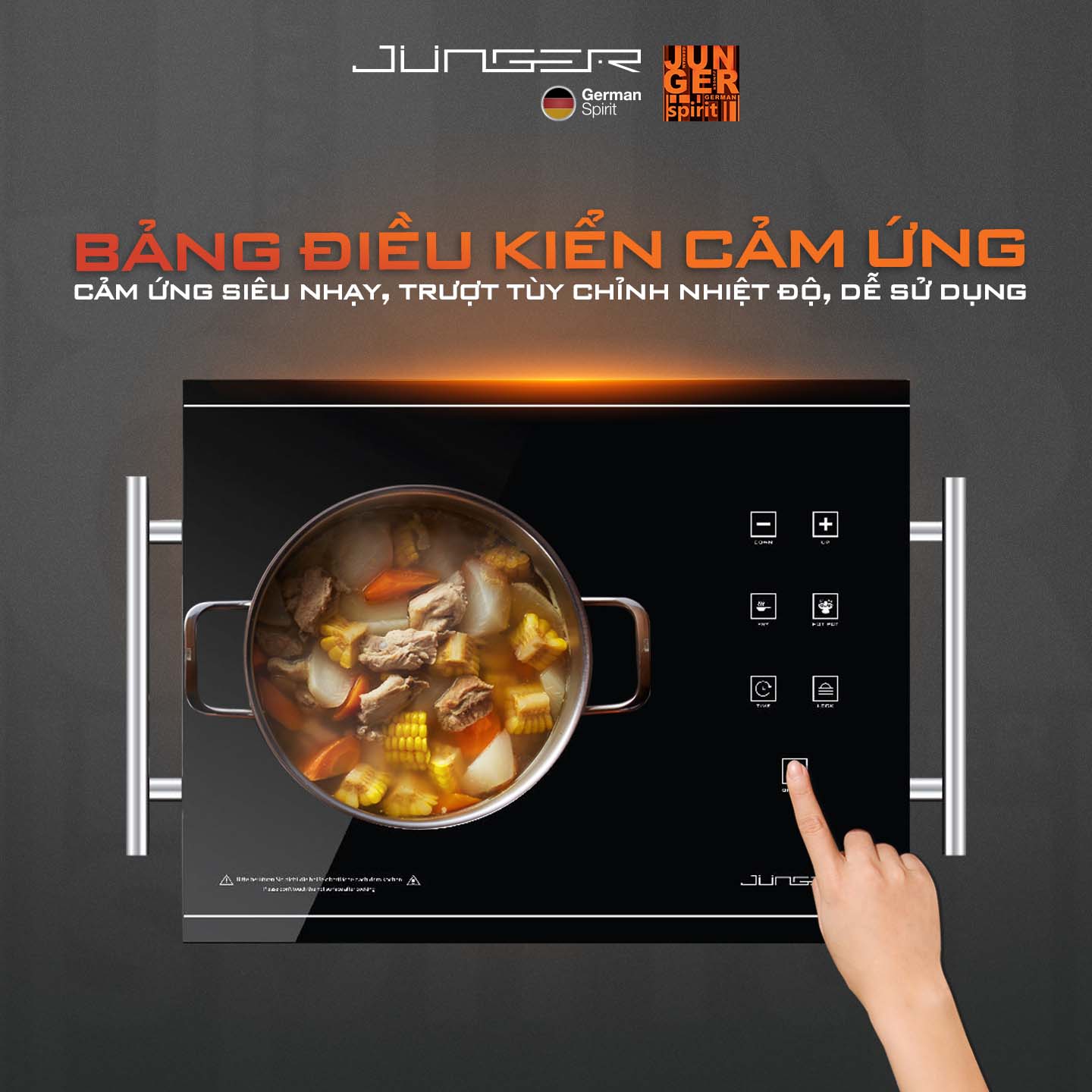 Bếp đơn hồng ngoại Junger ASC-86 2000W Không kén nồi Hàng Chính Hãng Bảo Hành 12 Tháng