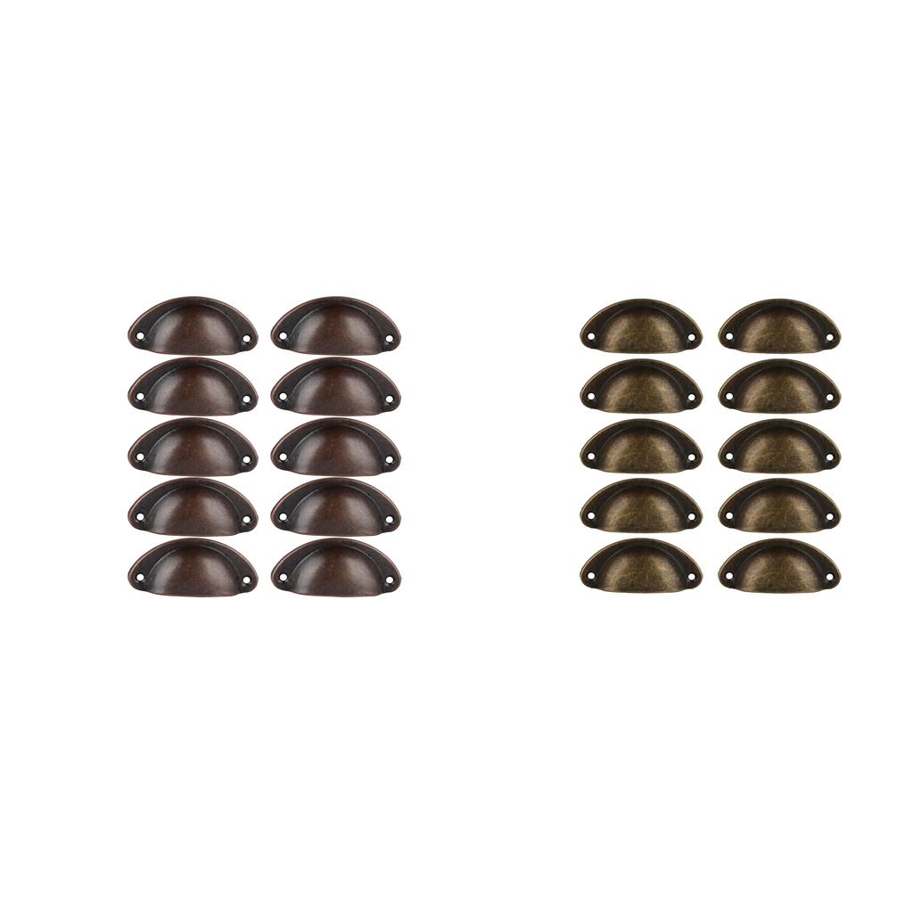 20 Pieces Antique Drawer Knob Cup Cabinet Pull Handle Cup Half Round Bronze