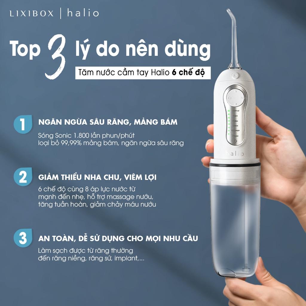 Combo Bàn Chải Điện Halio Sonic Whitening Toothbrush - Periwinkle và Tăm nước Halio Water Flosser