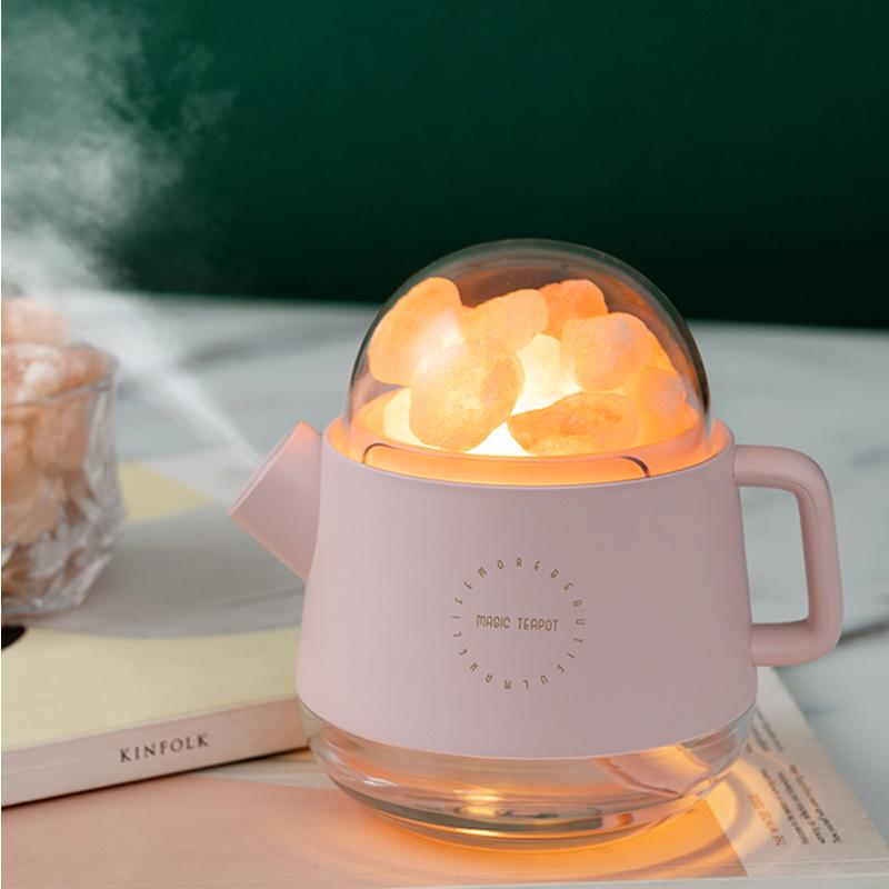 Di Động Pha Lê Aromatheraphy Máy Tạo Độ Ẩm Không Dây Tinh Máy Khuếch Tán Tinh Dầu LED Muối Himalaya Thoáng Mát Sương Máy Phun Sương Tạo Độ Ẩm