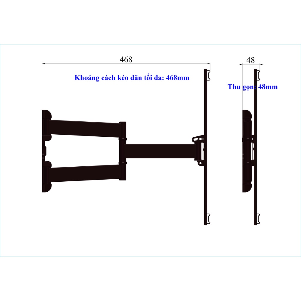 Giá treo tivi xoay đa năng từ 43 đến 65 inch - Xoay mọi góc độ Hàng việt nam Cảnh Phong Hàng chính hãng