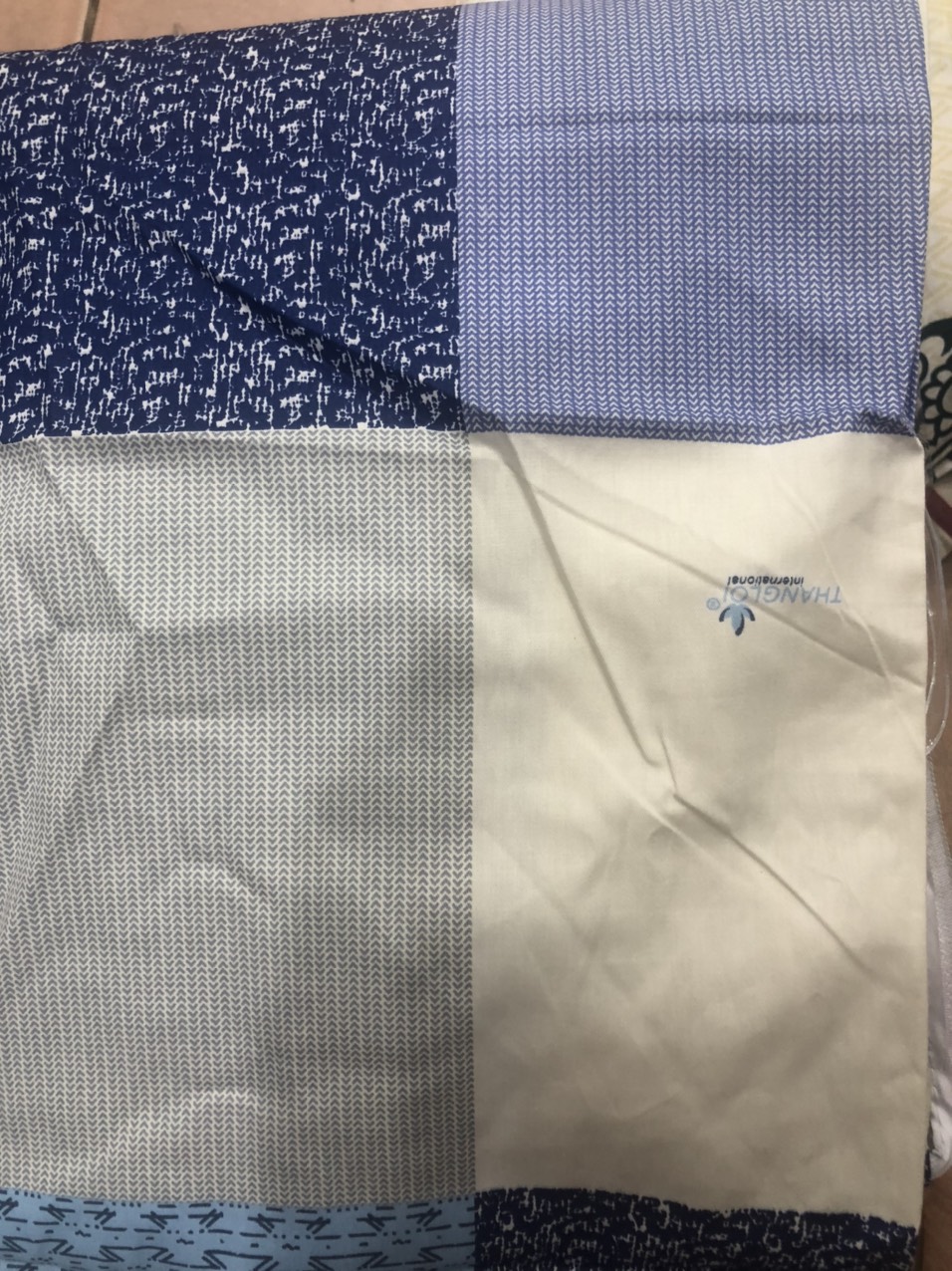 Bộ Drap kèm mền 100% Cotton cao cấp mẫu caro biển - 1m6 x 2m