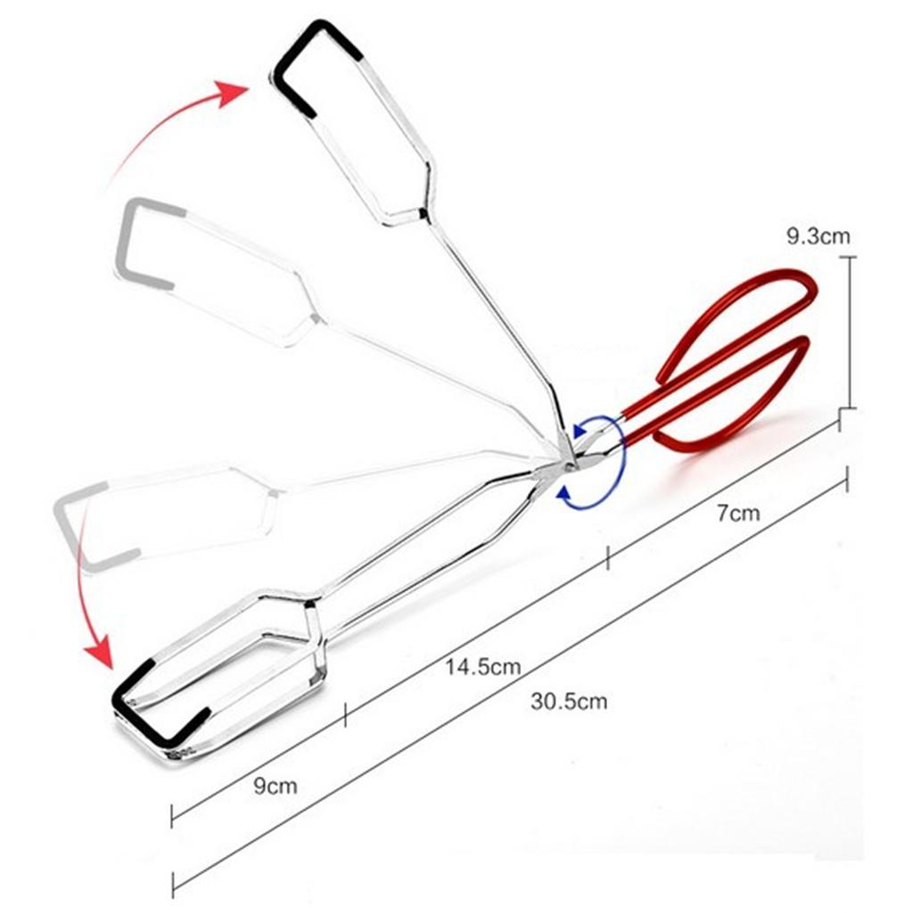 Easy Wash BBQ Barbecue Scissors Tongs Bread Tong Kitchen Buffet Pliers