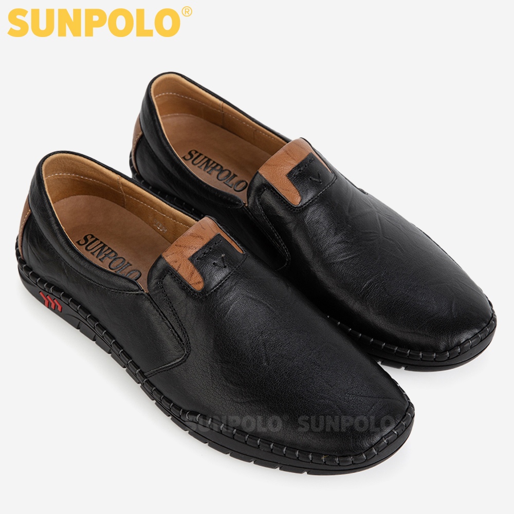 Giày Mọi, Giày Lười Nam Da Bò SUNPOLO SU5059 Năng động