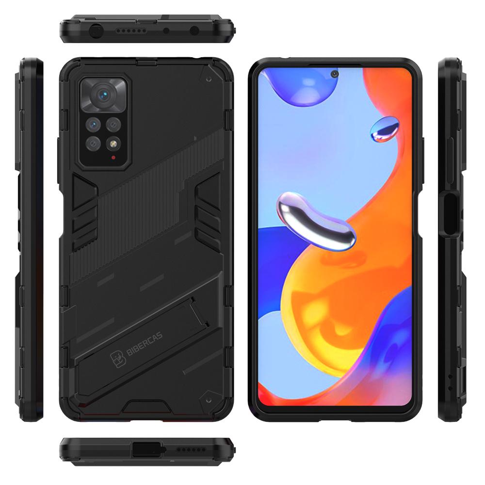 Ốp lưng cho Xiaomi Redmi Note 11 11E 12 Pro 4G 5G chống sốc Iron Man PUNK cao cấp kèm giá đỡ