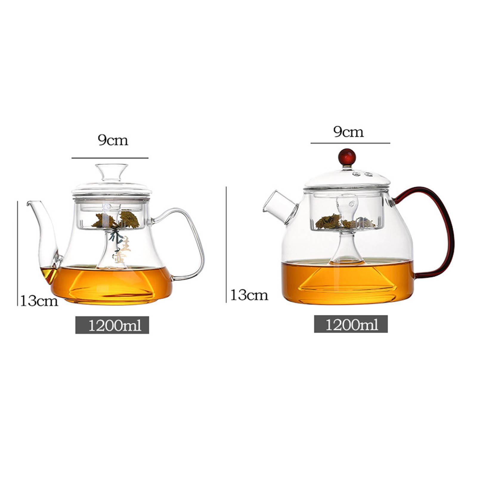 Glass Tea Pot with Removable Loose Tea Infuser Clear Handle