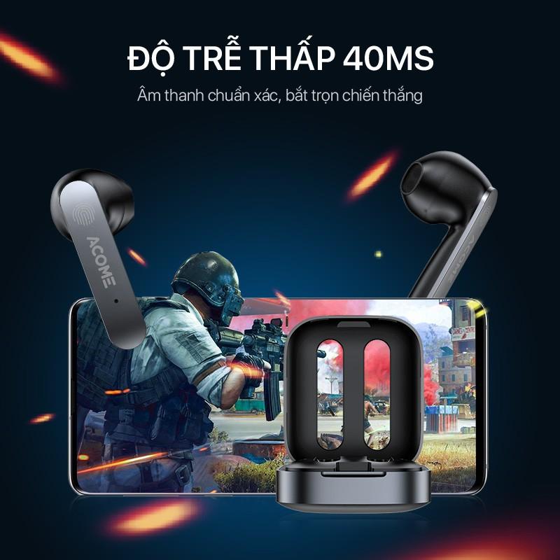 Tai Nghe TWS Không Dây Kết Nối Bluetooth 5.1 ACOME Airdots, Kiểu Dáng Thể Thao, Thời Gian Chơi Lên Đến 28 giờ - Hàng Chính Hãng