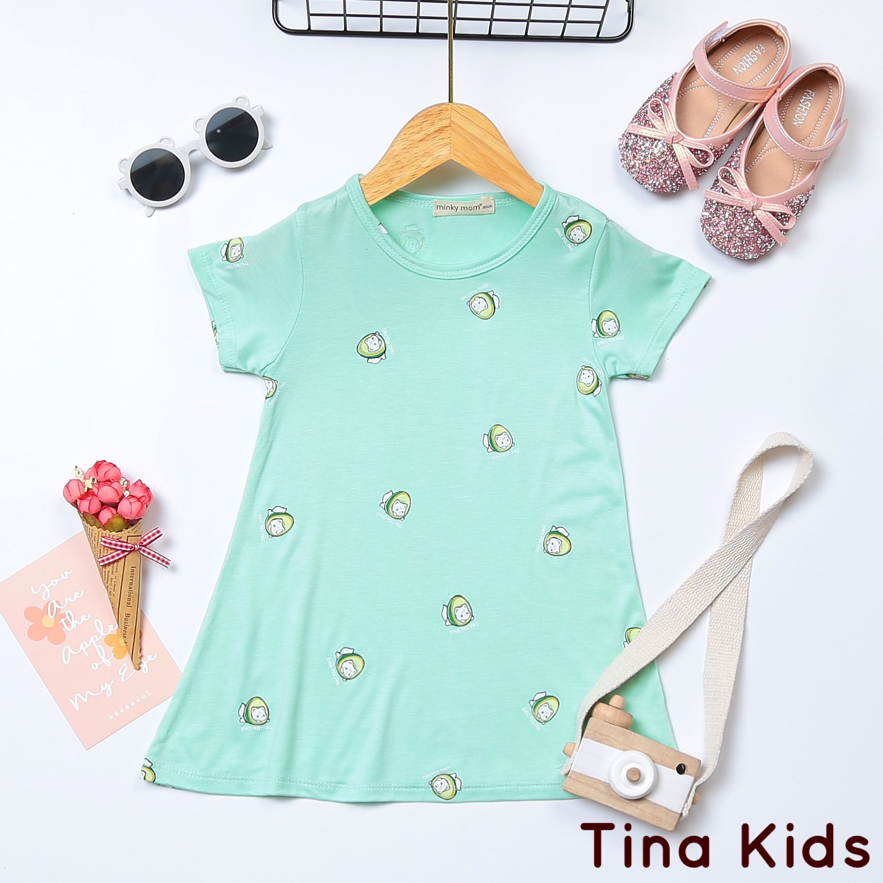 (Mẫu Mới) Váy Bé Gái Dễ Thương,  Thun Lạnh Minky Mom Cho Bé Mặc Nhà Đi Chơi Kèm Ảnh Thật