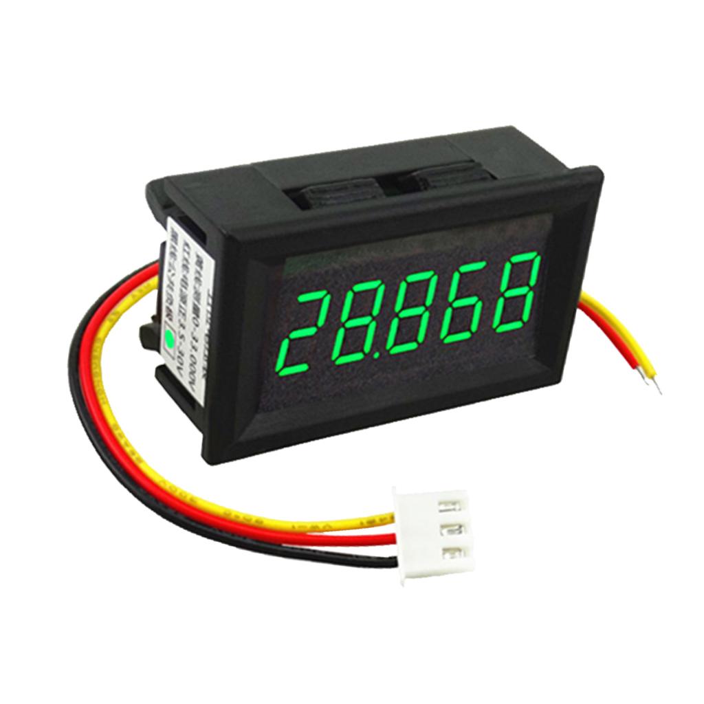 2PCS - DC 3.5-30V 3 Wire LED Digital Display Voltmeter Volt Meter Panel Green Words