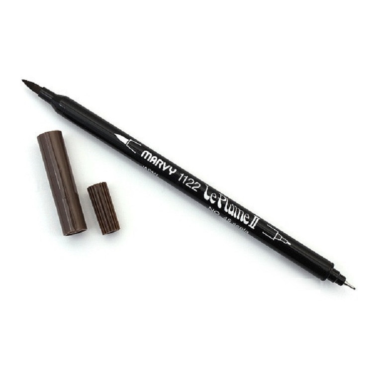 Bút lông hai đầu màu nước Marvy LePlume II 1122 - Brush/ Extra fine tip - Sepia (45)