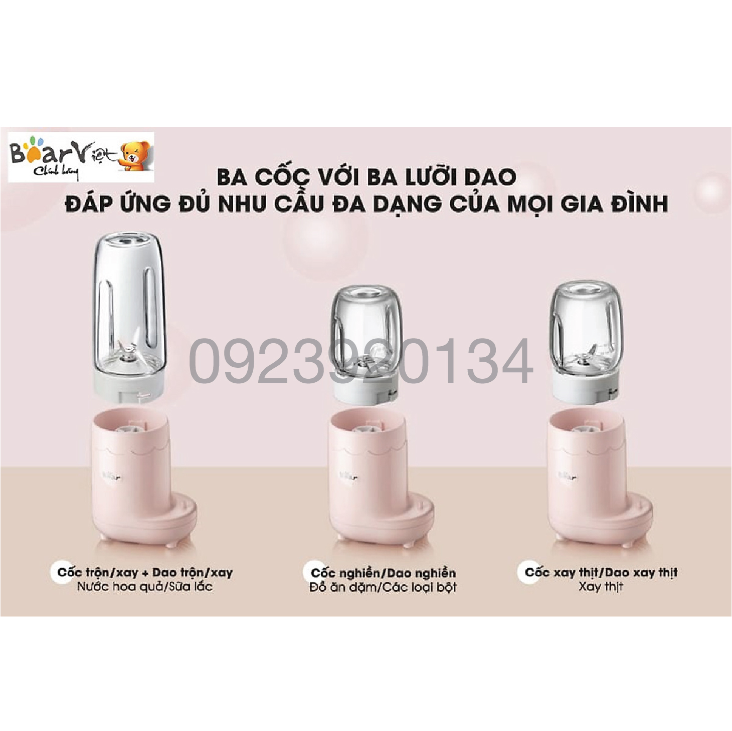 Máy xay thực phẩm cho trẻ em bear GR-B03V1 - Hàng Chính Hãng