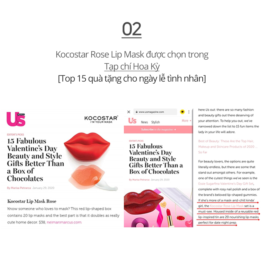Mặt nạ môi chiết xuất hoa hồng Kocostar Rose Lip Mask