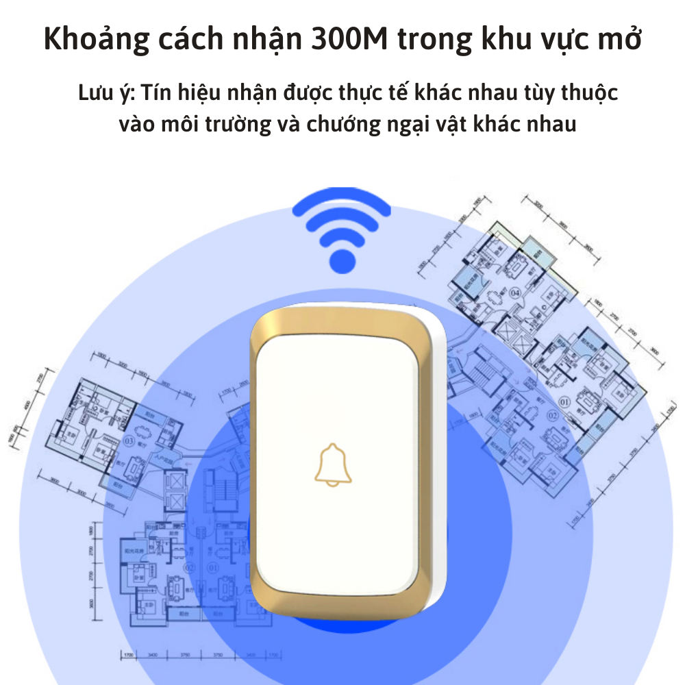 Chuông cửa không dây thông minh CTFAST CAZI - 01, chống nước, khoảng cách sử dụng hiệu quả 300 mét, 36 bài nhạc chuông - hàng chính hãng