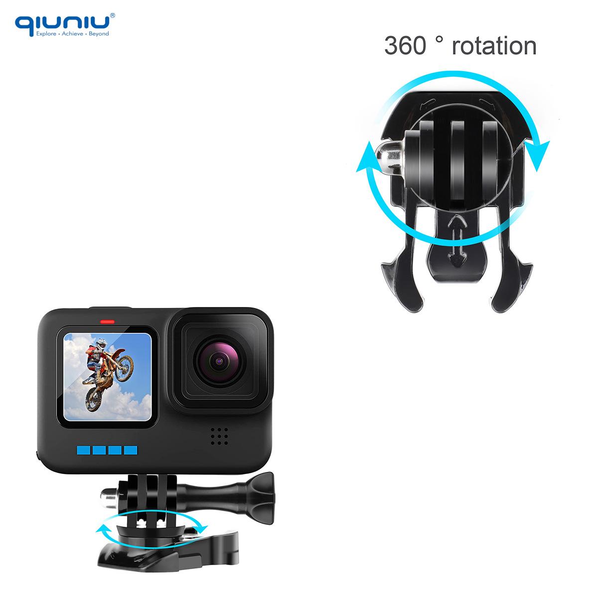 Nhanh Chóng Phát Hành Gắn Chân Máy Adapter Xoay 360 Độ Xoay Mũ Bảo Hiểm Khóa Gắn Cho GoPro Hero 11 10 9 8 7 6 5 Insta DJI SJCAM