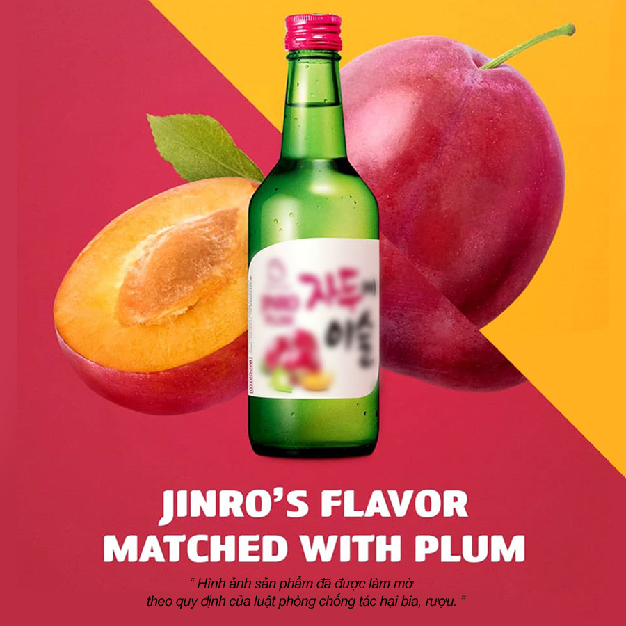 Rượu Soju Hàn Quốc Jinro Plum 13% 360ml Không Hộp