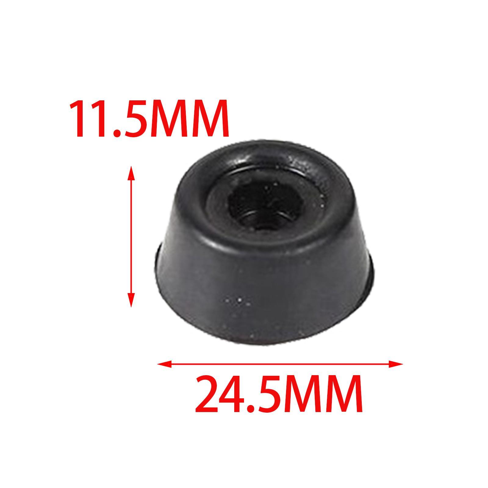 10pcs Billiard Cue Bottom Cover Billiard Cue Bottom Rubber Plug Protection Pad, Black