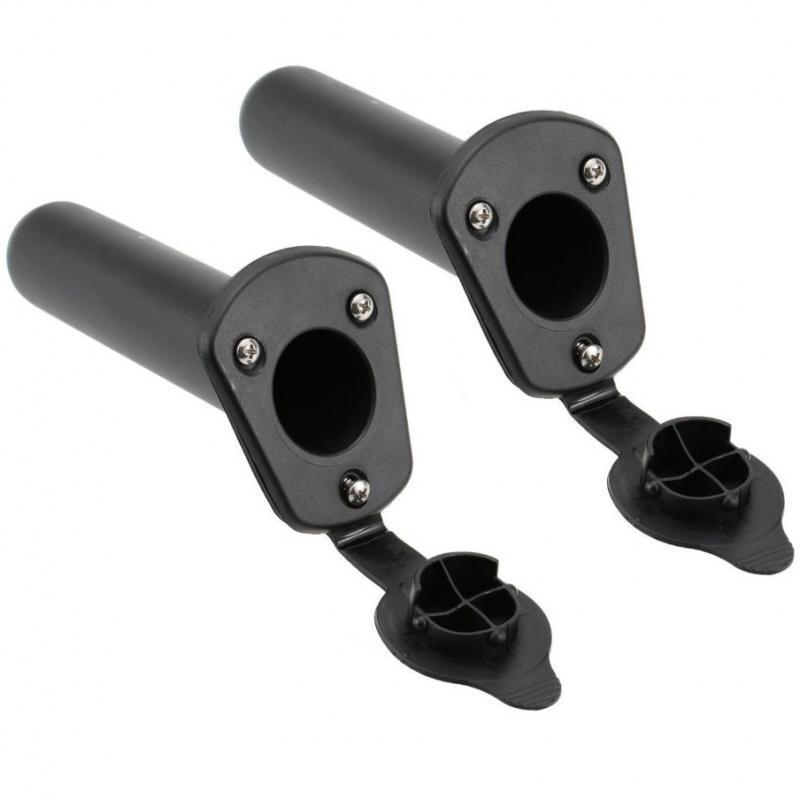 Set 2 Plastic Flush Mount Fishing Boat Rod Holder & Cap Cover for Kayak Pole