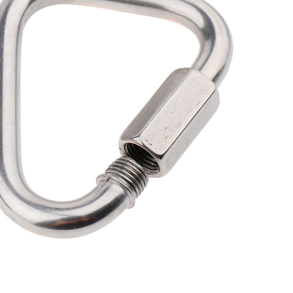 Stainless Steel Carabiners Keychain Clip for Hammock Camping Backpack Dog Leash Outdoor Camping Keychain Quick Link 10mm