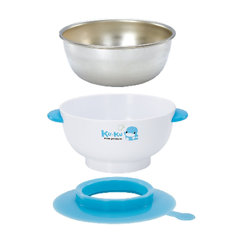 Chén Ăn Cho Bé Inox Có Đế Dính Ku.Ku Duckbill KU5464