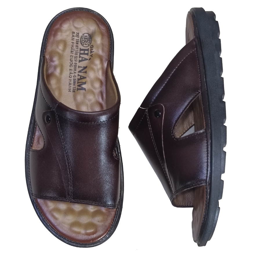 Dép Nam Quai Ngang HÀ NAM Da Bò Thật Cao Cấp DNA2202