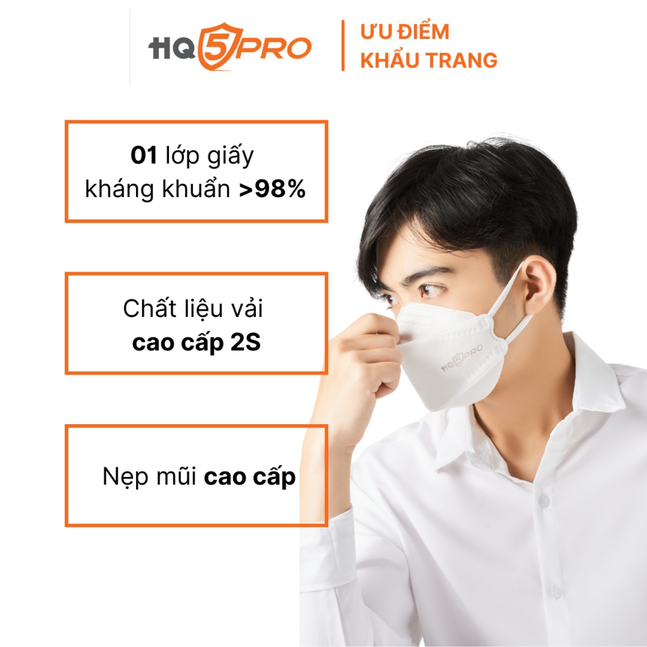 Thùng khẩu trang con cá KF94 cao cấp- HQ5PRO - 30 túi/ thùng