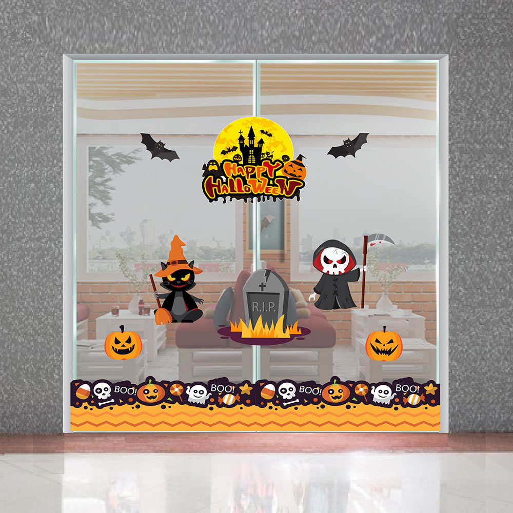 Decal trang trí Halloween 2020 combo thành phố địa ngục