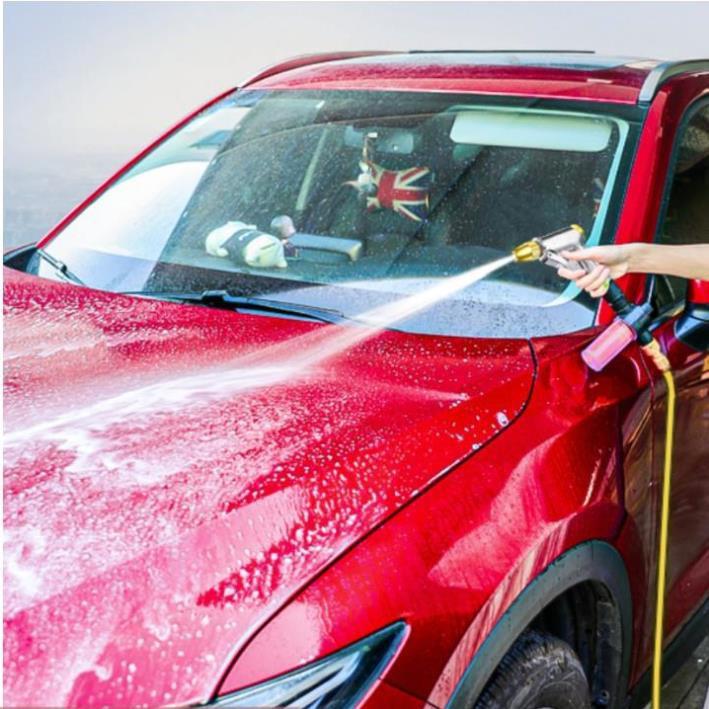 Bộ dây vòi xịt nước rửa xe, tưới cây . tăng áp 3 lần, loại 20m 206236 đầu đồng,đai +tặng mở chai TL