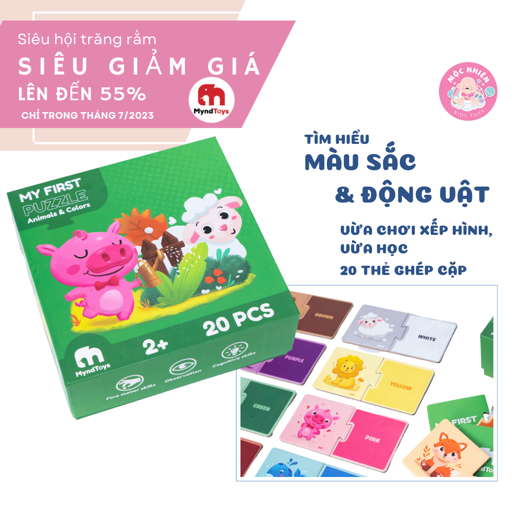 Đồ Chơi Xếp Hình MyndToys My First Puzzle - Animals and Colors Dành Cho Các Bé Trên 2 Tuổi