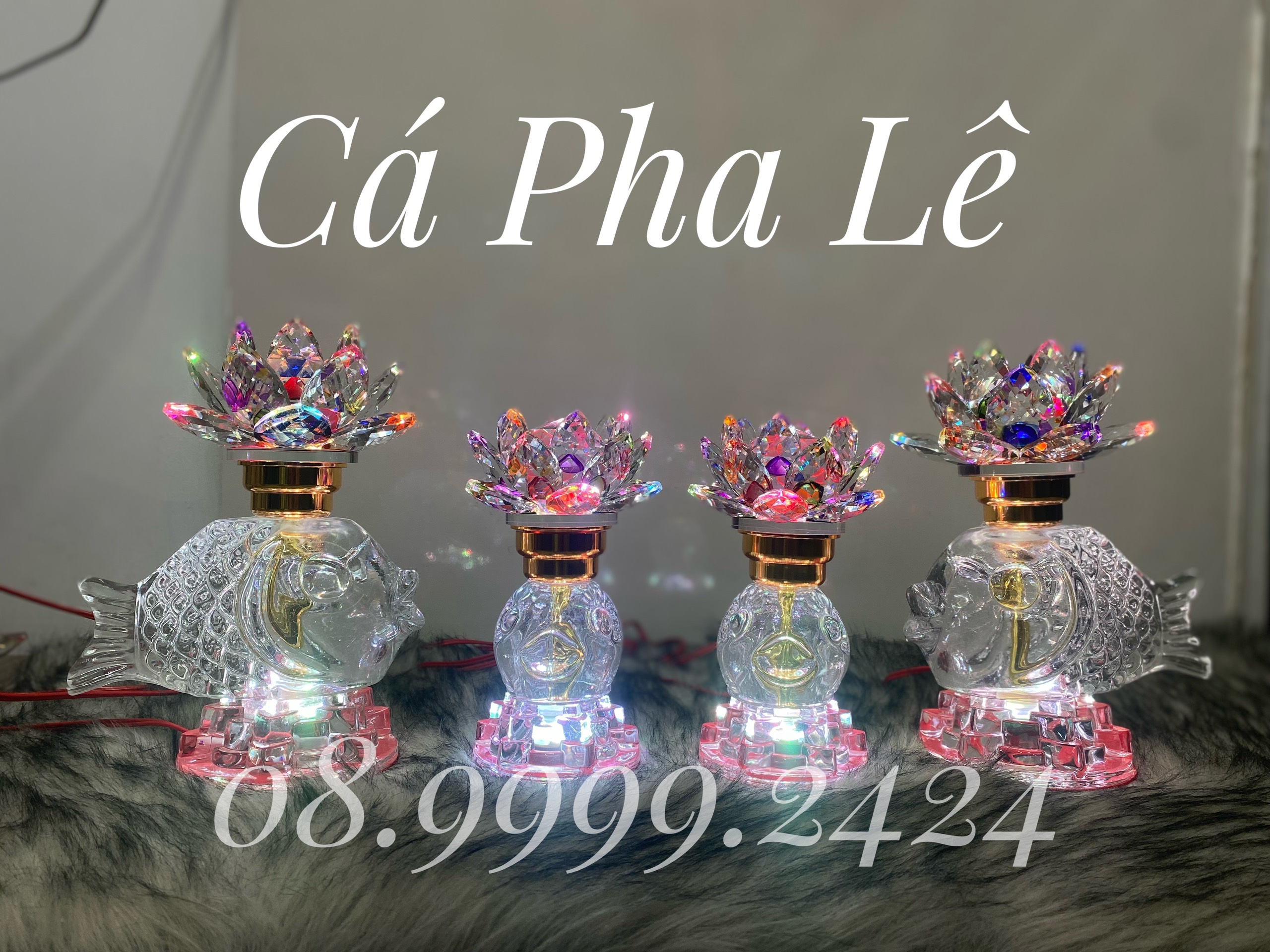 ĐÈN THỜ CÁ PHA LÊ CAO CẤP 17cm