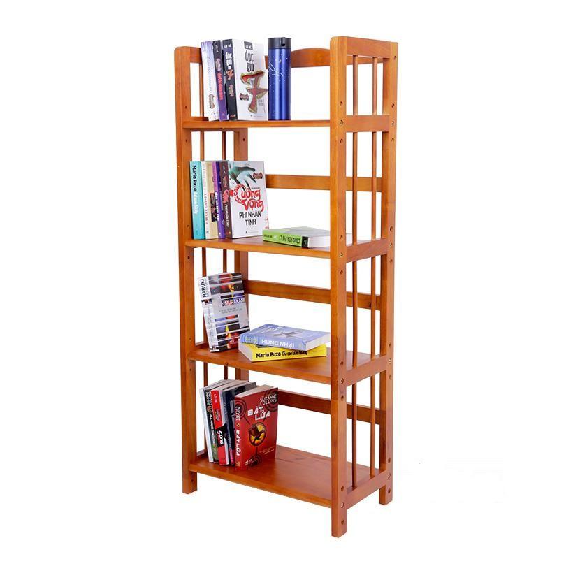 Kệ Sách Đa Năng 4 Tầng Gỗ Tự Nhiên 100% Chắc Chắn Đa Dụng Tiện Lợi- TN