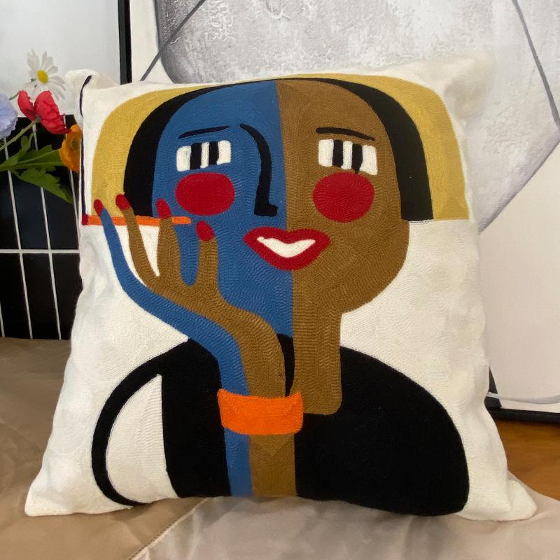 Phong Cách Mới Thêu Trừu Tượng Vỏ Gối Đệm Có Picasso Trang Trí Ném Gối Có Cho Ghế Sofa Xe Vỏ Gối 45x45cm