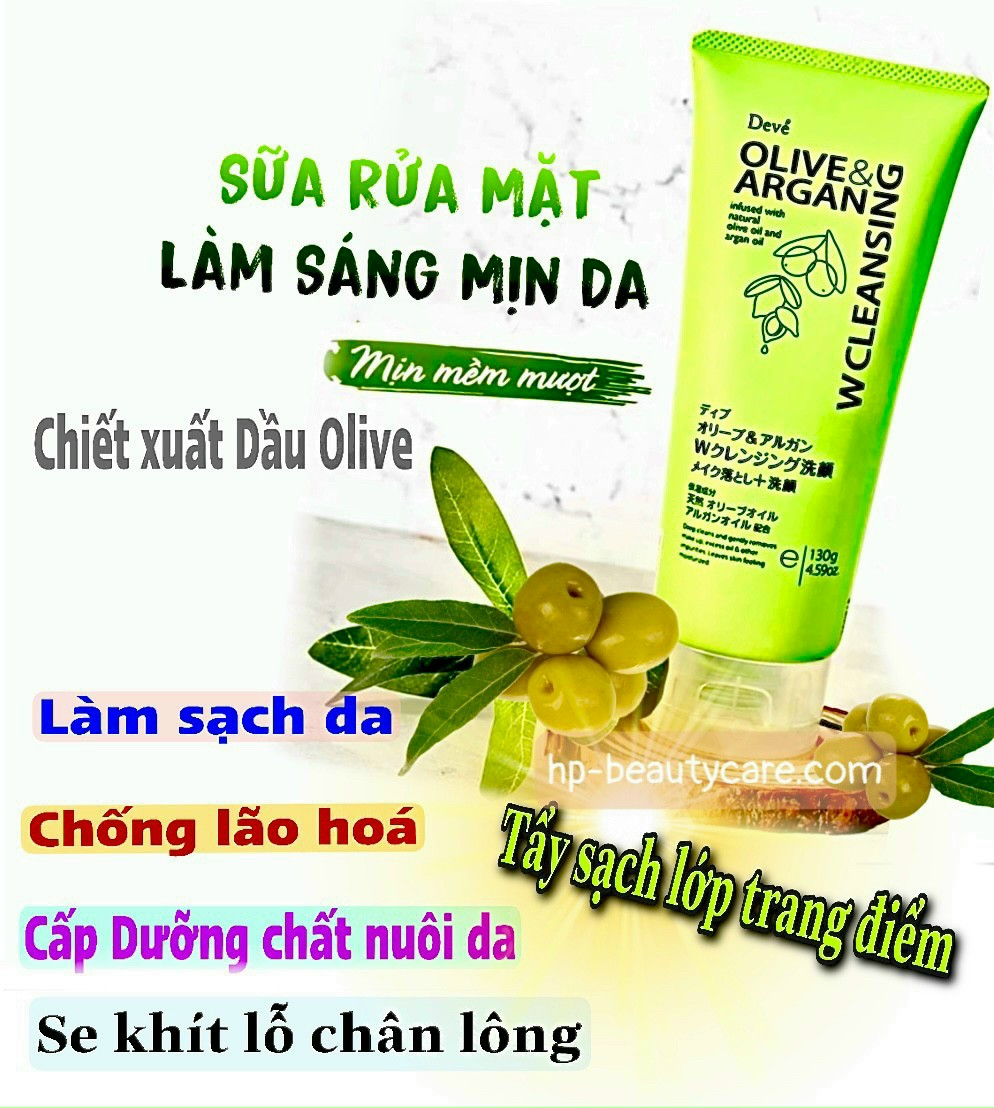 Sữa Rửa Mặt Sạch Sâu Deve Olive & Argan Washing Facial