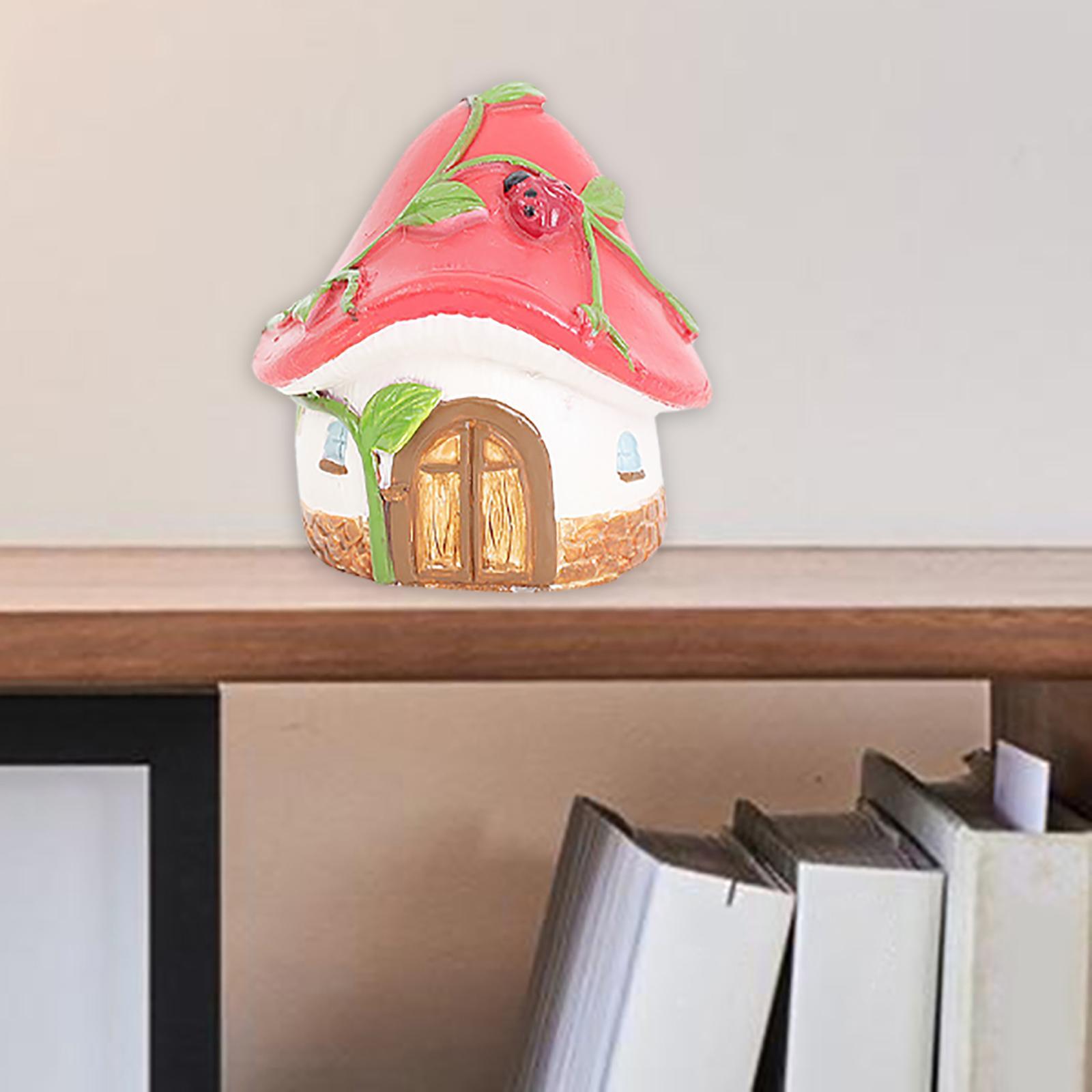 2Pcs Miniature Fairy Garden House Statue for Miniature Plant Pots Fairy