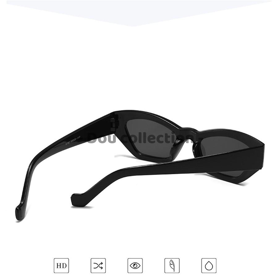 Kính Râm Cao Cấp Mắt Mèo Hình Đa Giác Gọng Nhựa Phong Cách Âu Mỹ - Mã MK007