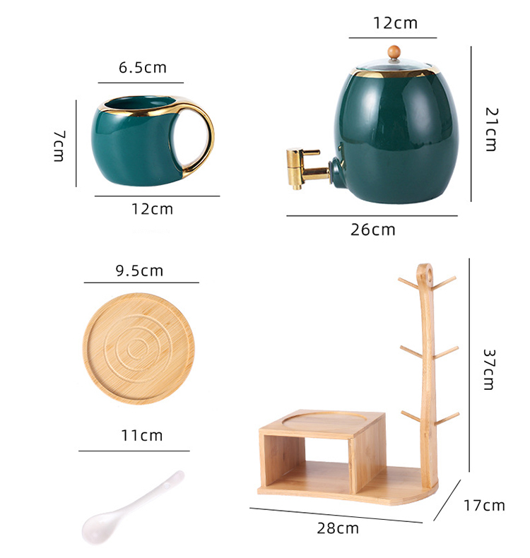 Bộ bình rót nước kèm 6 cốc xanh ngọc bích Bộ bình rót nước kèm 6 cốc xanh ngọc bích