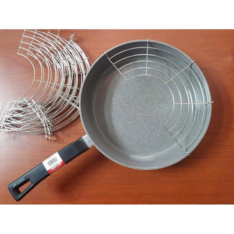 Vỉ gác chảo chiên rán dầu mỡ loại dày bằng inox cỡ 28-30cm