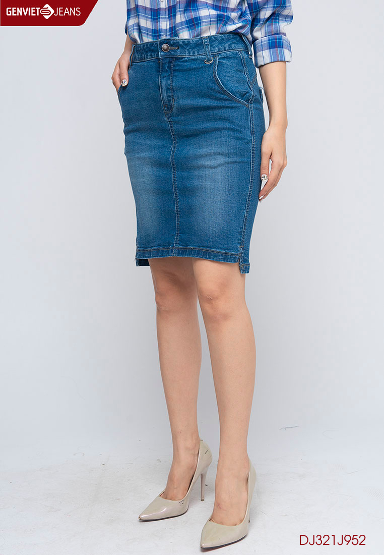 Chân Váy Jeans Nữ DJ321J952 GENVIET