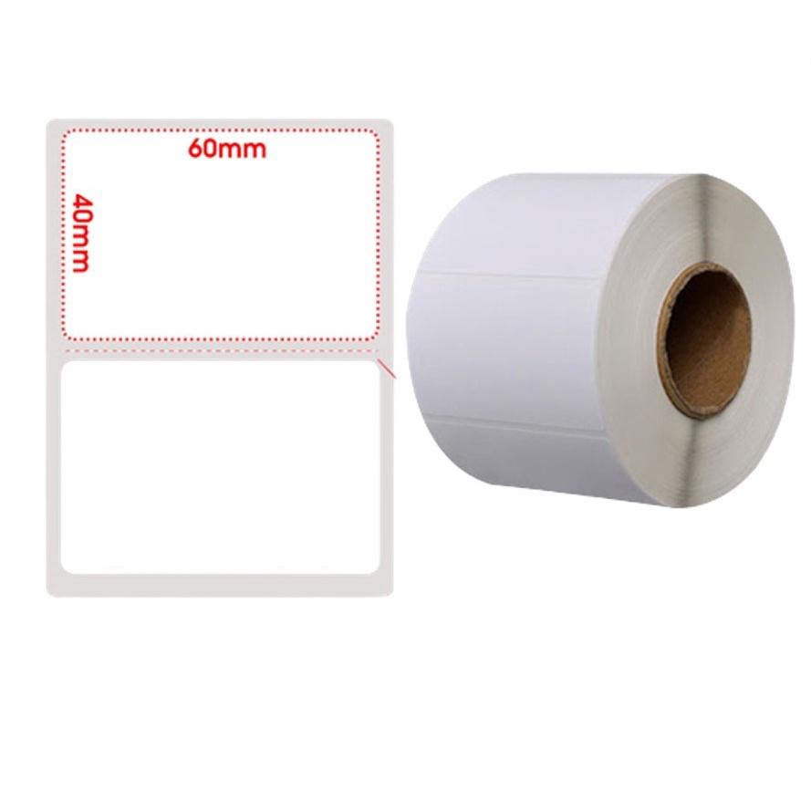 Giấy in tem nhiệt 60x40mm, Decal in tem nhãn phụ, Tem cân điện tử 58x40mm