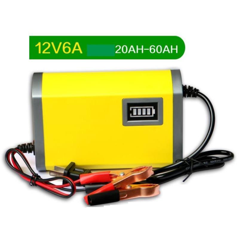 ̣̂ ̣ ̀ ̆́ tự động ngắt 12V 2Ah-20Ah sạc acquy xe máy, xe ô tô, có đèn led báo đầy