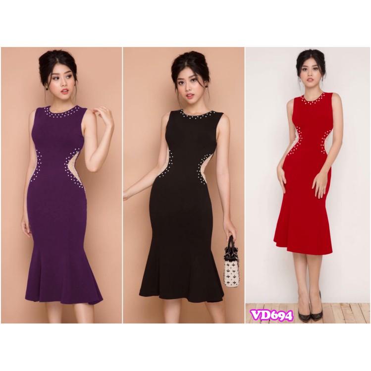 Đầm ôm đuôi cá đính hạt sang trọng