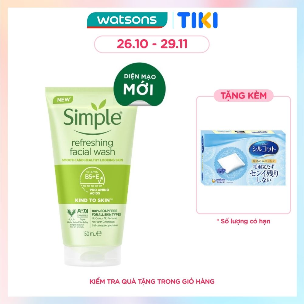 Sữa Rửa Mặt Simple Refreshing Facial Wash Dành Cho Mọi Loại Da 150ml