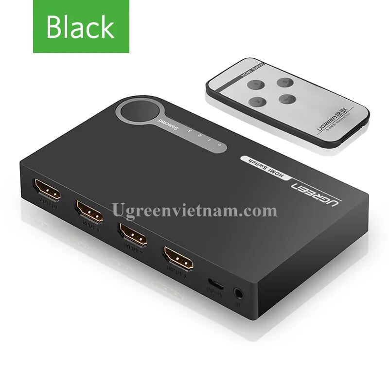 Bộ Switch Ugreen Vào 3 HDMI Ra 1 HDMI 40234 (Đen) - Hàng Chính Hãng