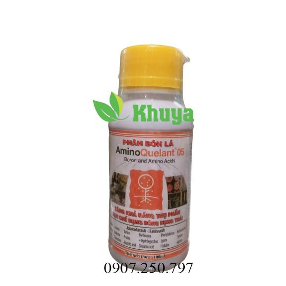 Phân bón lá đạm sinh học Growmore AminoQuelant 05 chai 100ml Cung cấp Bo Đậu Trái