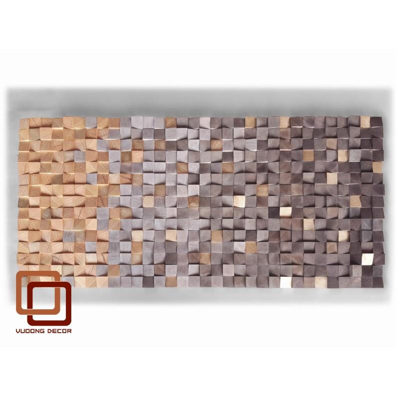 Tranh gỗ trang trí 3D tone PASTEL NHẸ NHÀNG (Wood mosaic) - (KÍCH THƯỚC 30x60, 40X80 VÀ 50cmx1M)