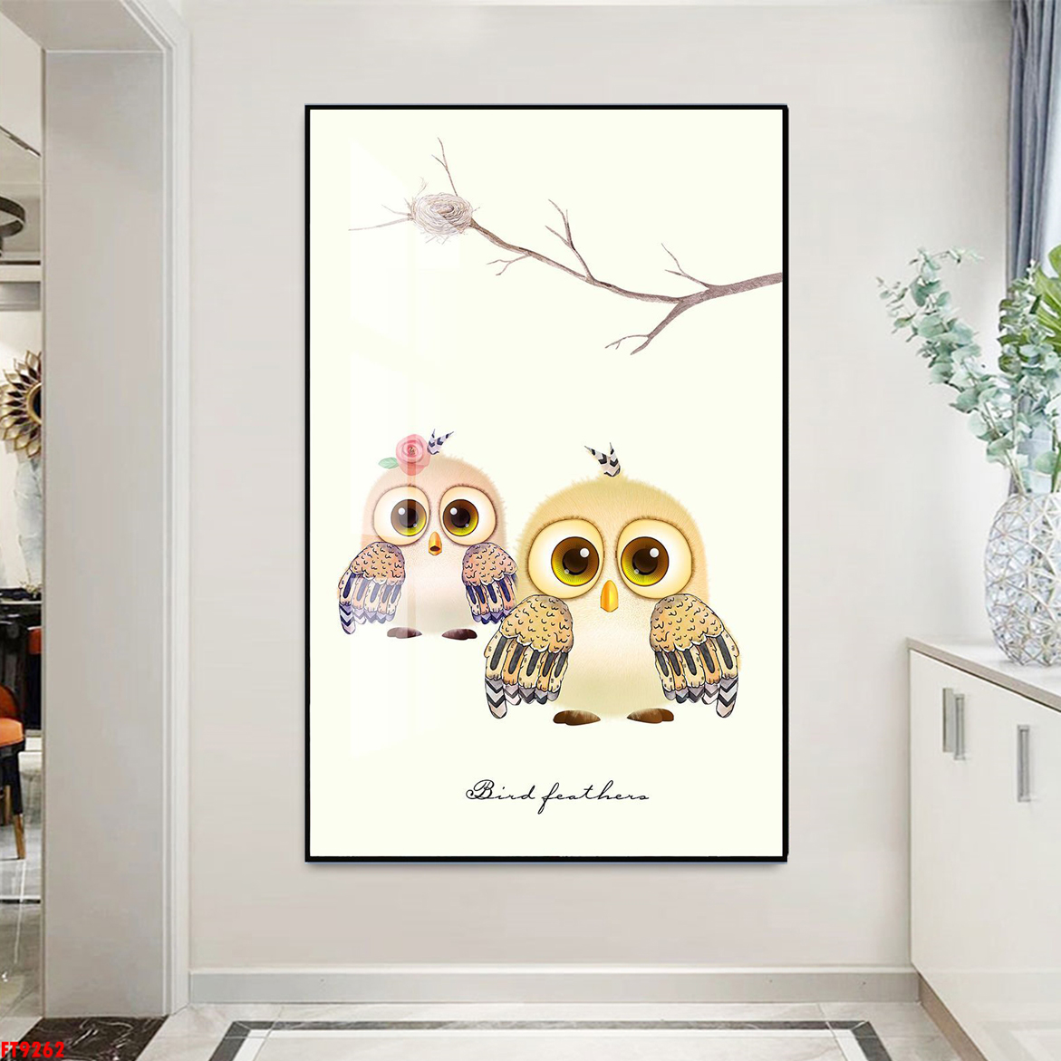 Tranh Nghệ Thuật Động Vật Treo Tường - Tranh Canvas Những Chú Chim Đáng Yêu