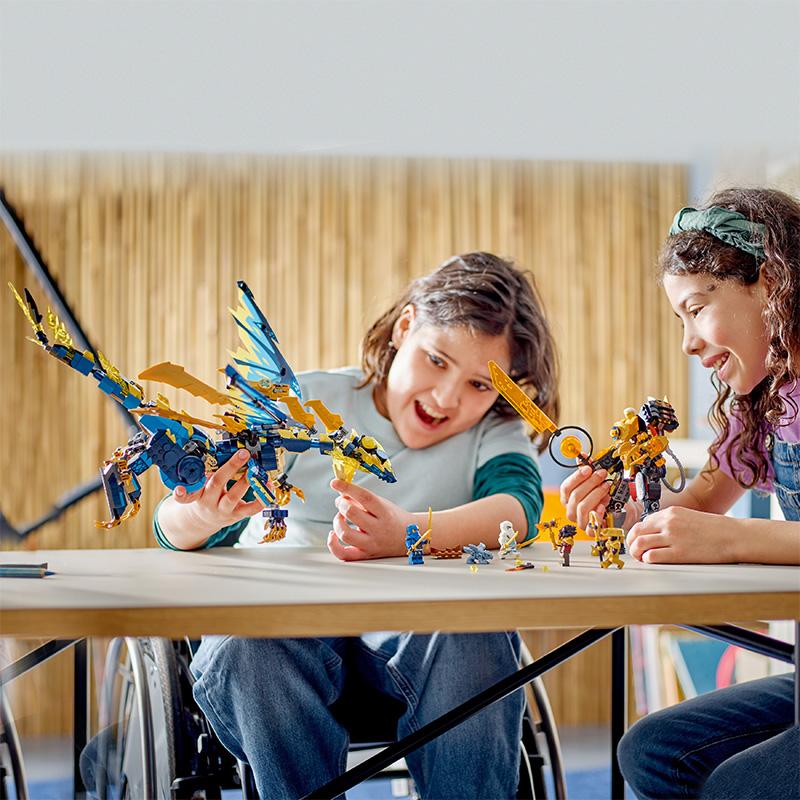 Đồ Chơi Lắp Ráp Rồng Nguyên Tố Đối Đầu Chiến Giáp Đế Vương Lego Ninjago 71796